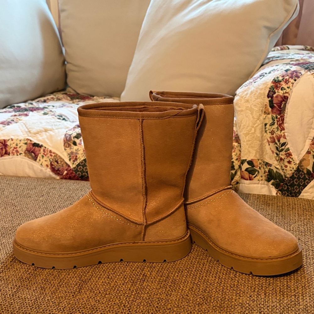 Skechers Chestnut Suede Mid-Calf Winter Boots